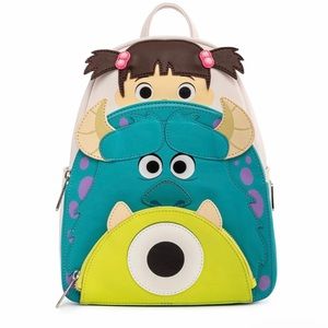 Monsters Inc Boo Mike & Sulley Loungefly Mini Backpack NWT